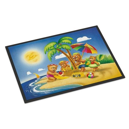 CAROLINES TREASURES Bears Playing at the Beach Indoor or Outdoor Mat, 18 x 27 in. APH0375MAT